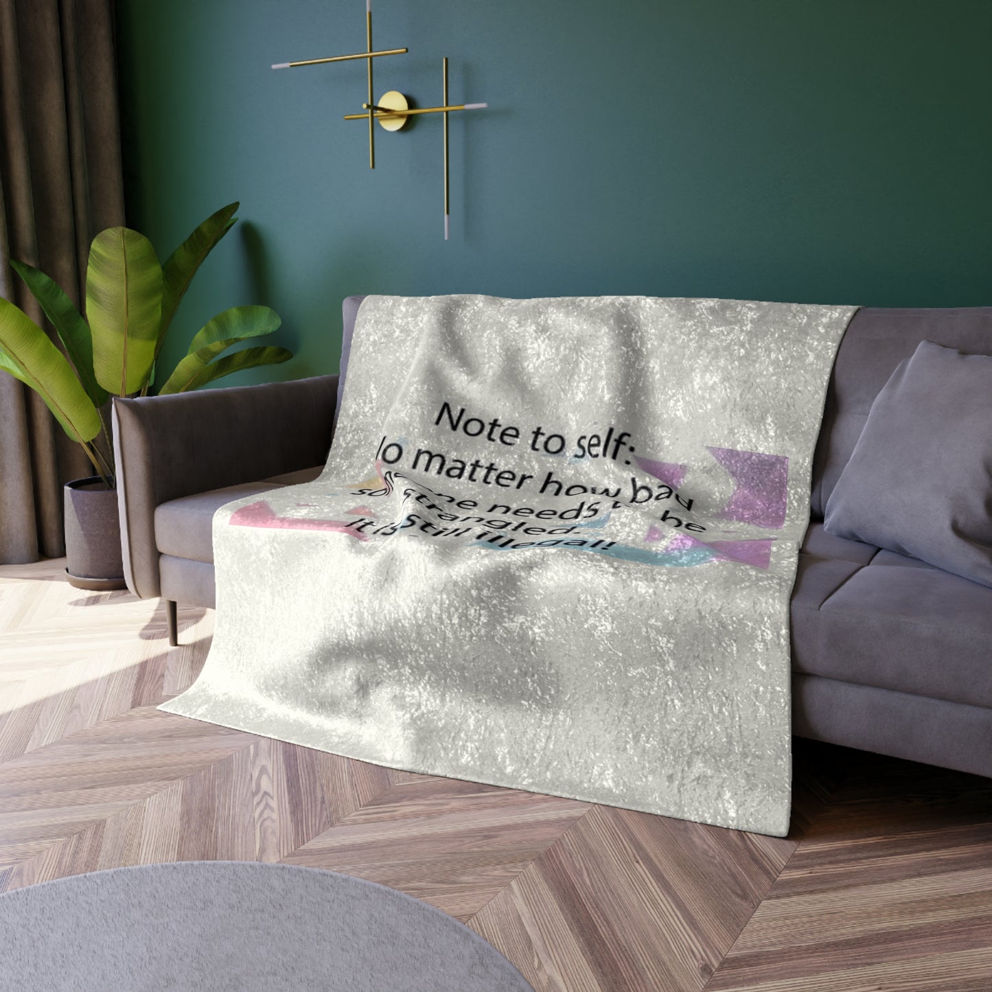 Note To Self Crushed Velvet Blanket