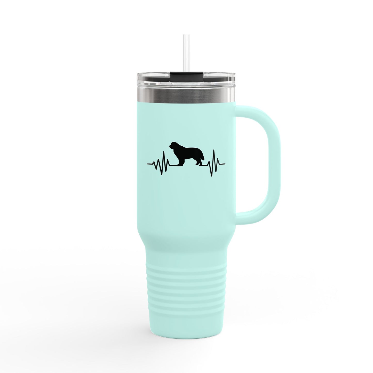 My Heart Beats For Newfies Insulated Travel Mug