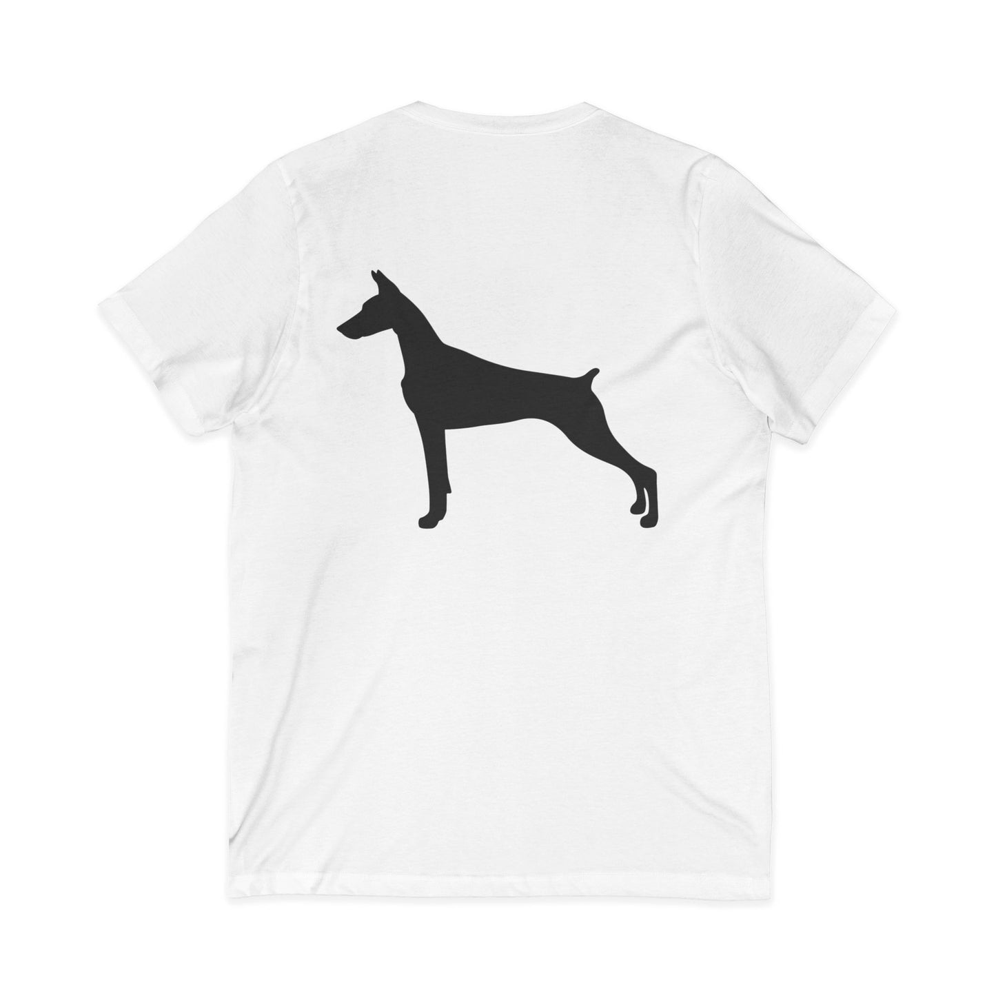 Doberman Silhouette Unisex Short Sleeve V-Neck Tee