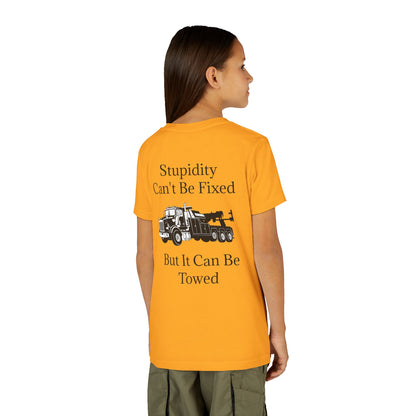 Stupidity Heavy Tow Truck Youth Unisex Short Sleeve Crewneck Tee