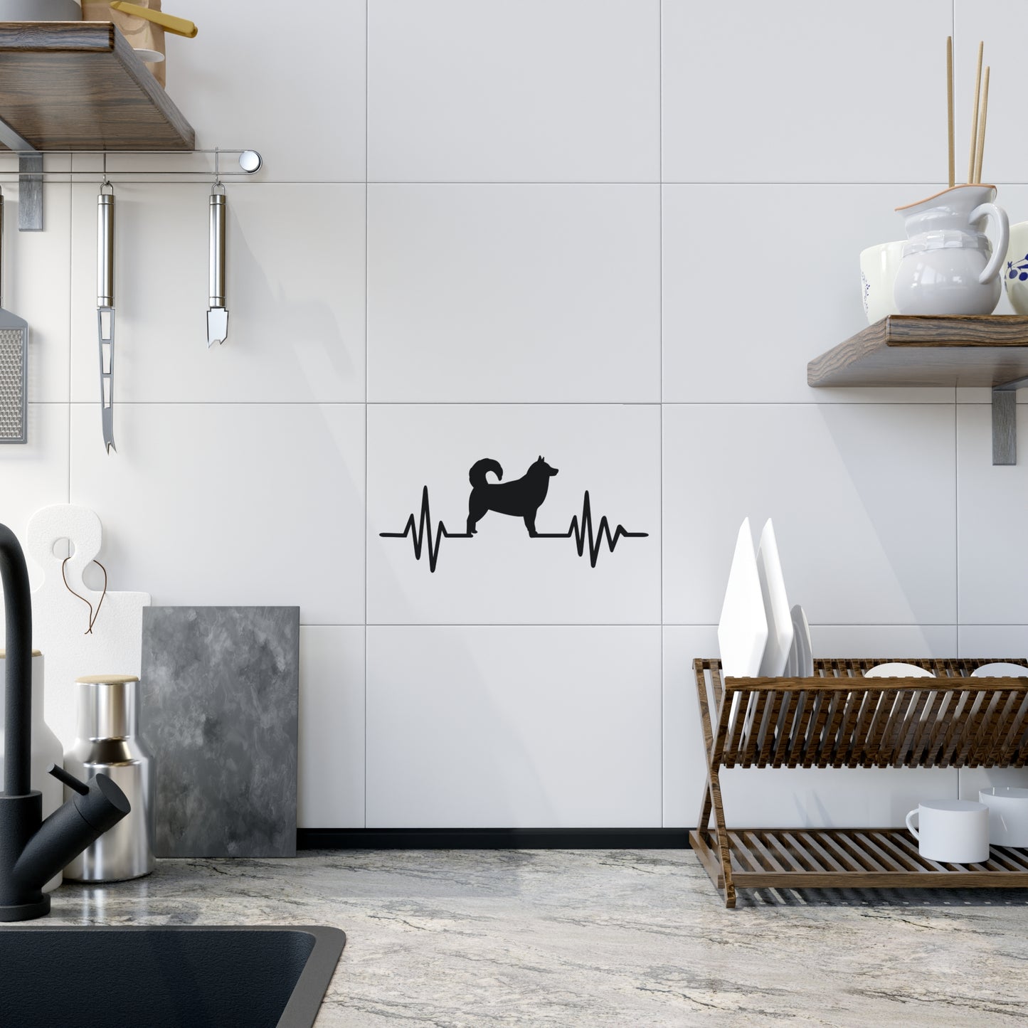 My Heart Beats For Malamutes Ceramic Photo Tile