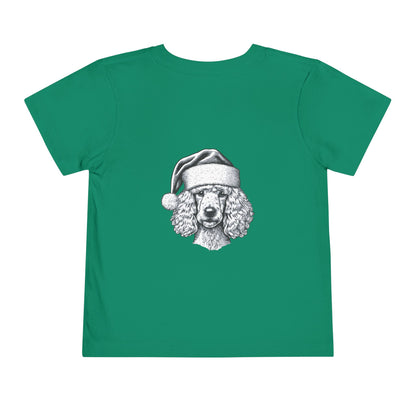Santa Paws Poodle Toddler Unisex Short Sleeve Crewneck Tee
