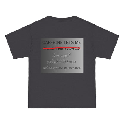 Caffeine Lets Me Men's Short-Sleeve Crewneck Tee
