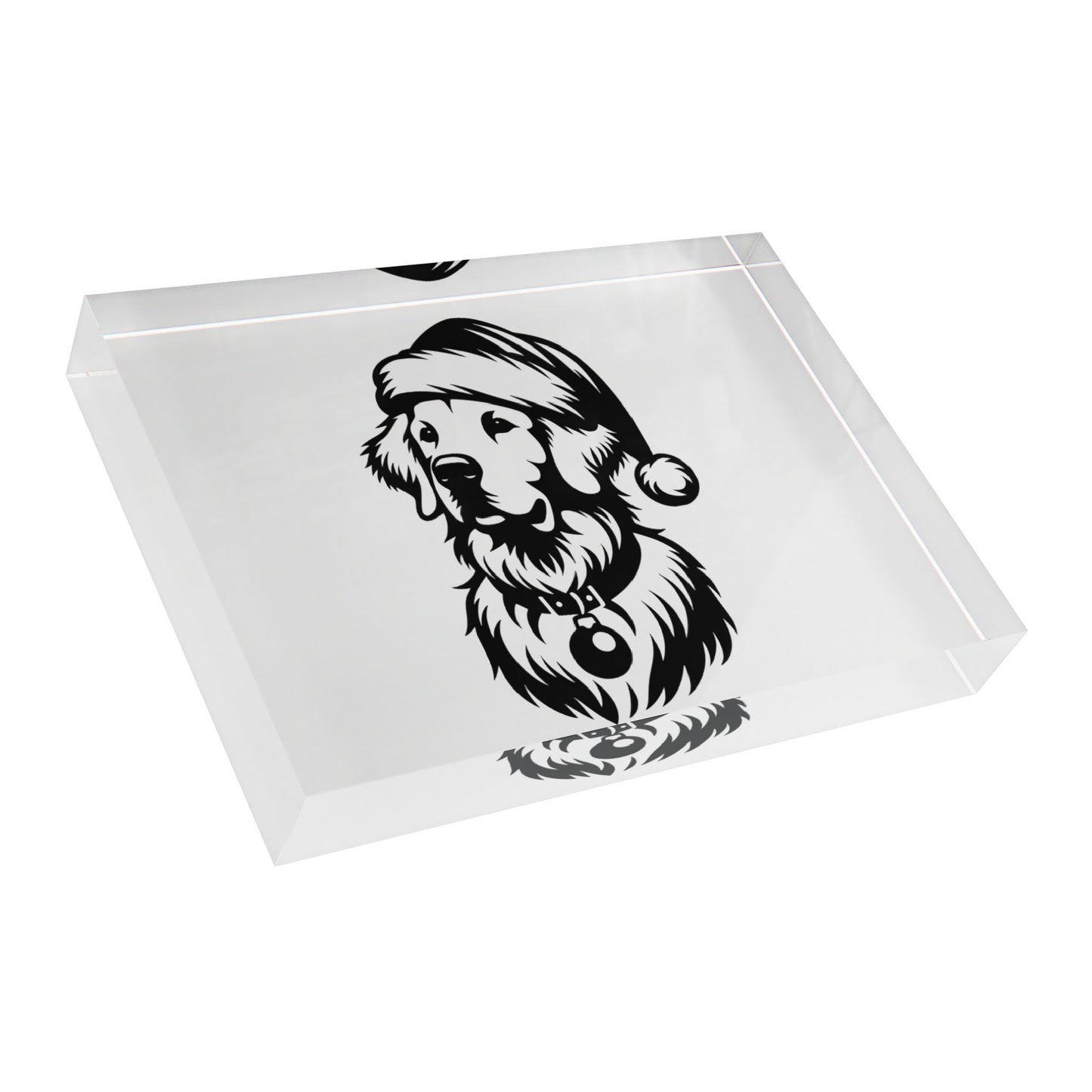 Santa Paws Golden Acrylic Photo Block