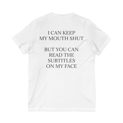 Subtitles Unisex Short Sleeve V-Neck Tee
