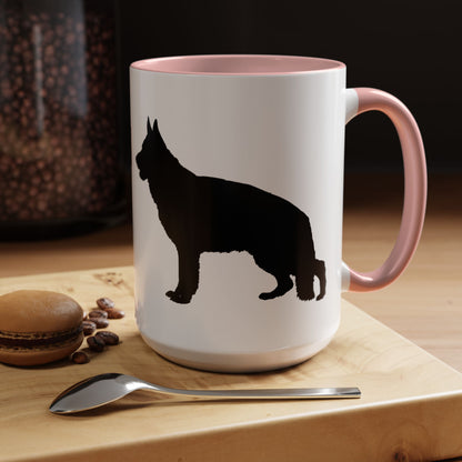 German Shepherd Silhouette 2-Tone Coffee Mug