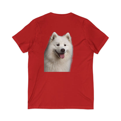 Samoyed Head Unisex Short Sleeve V-Neck Tee