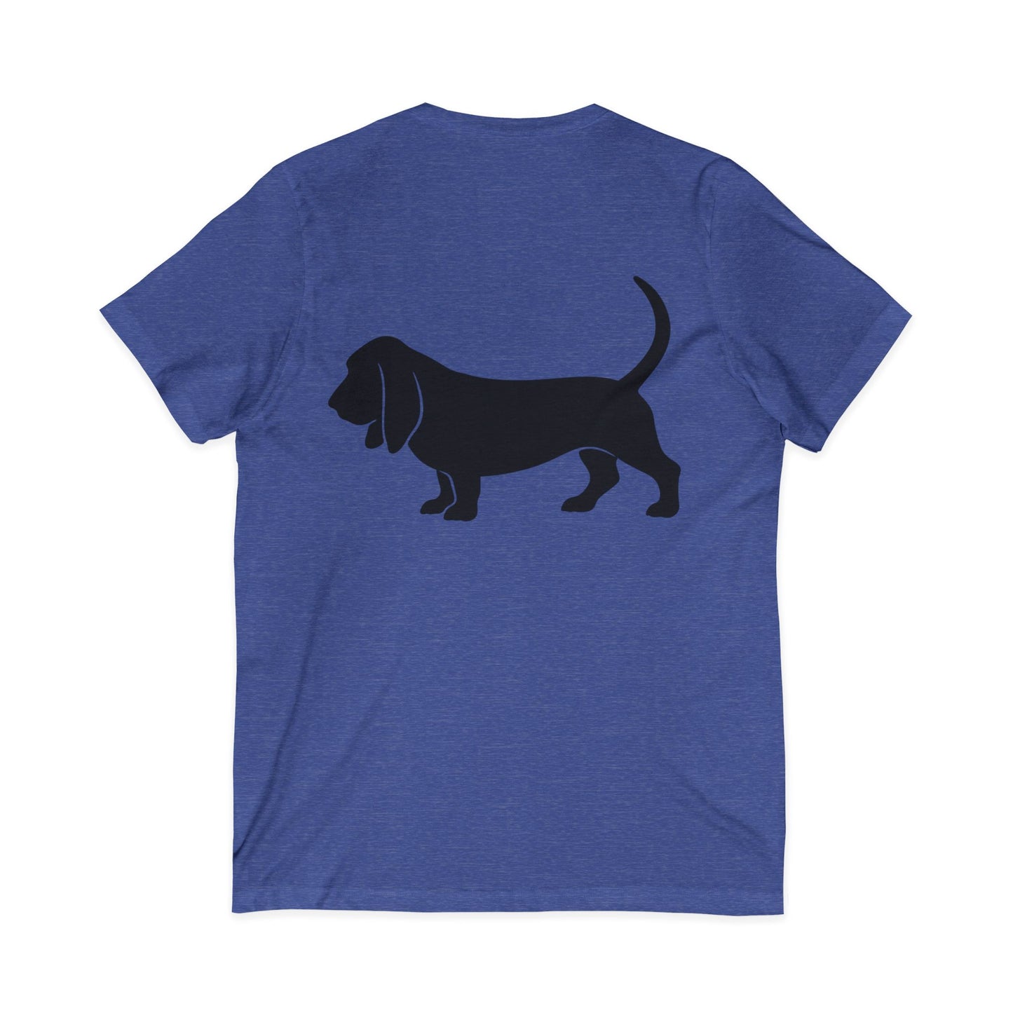 Basset Hound Silhouette Unisex Short Sleeve V-Neck Tee