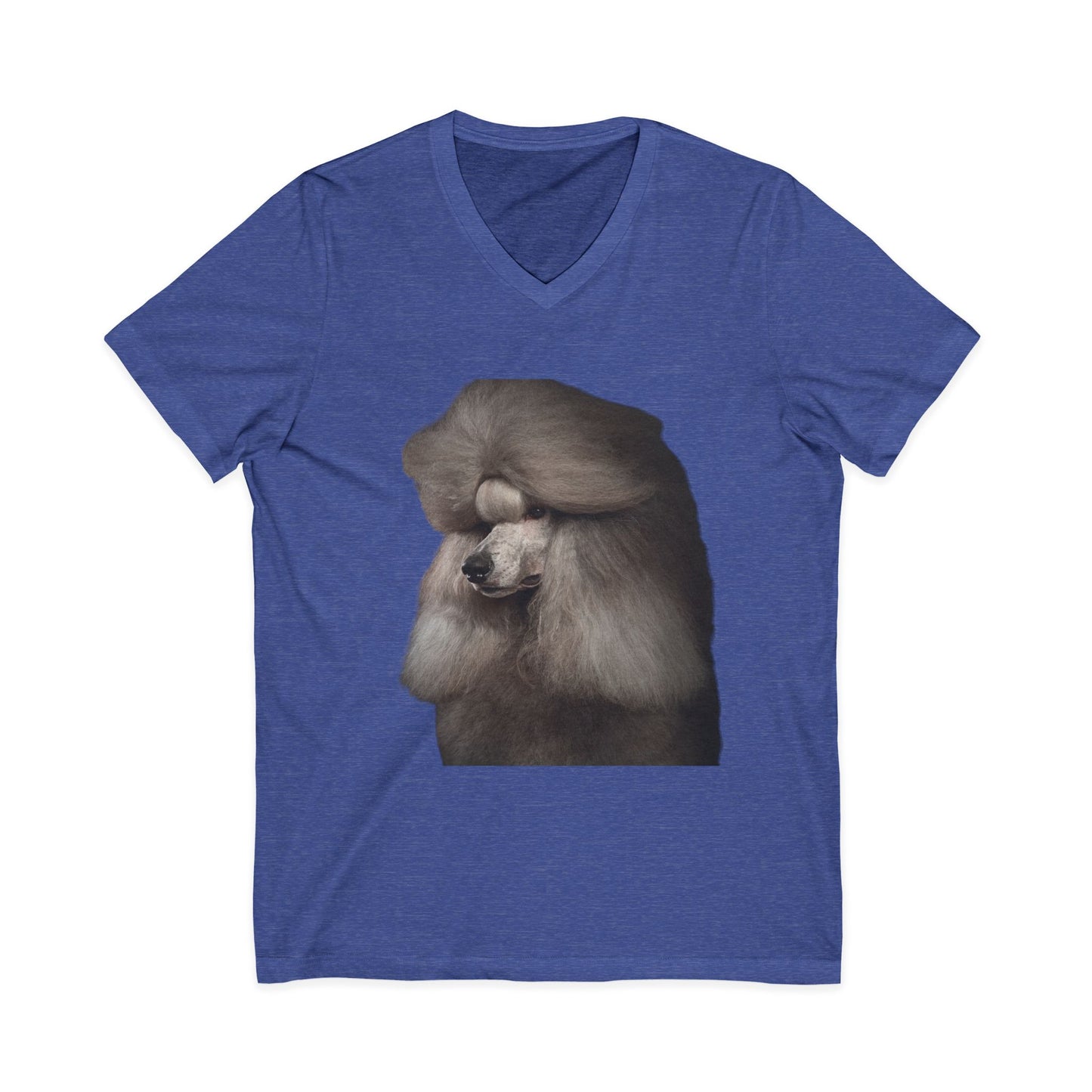 Poodle Head Unisex Short Sleeve V-Neck Tee