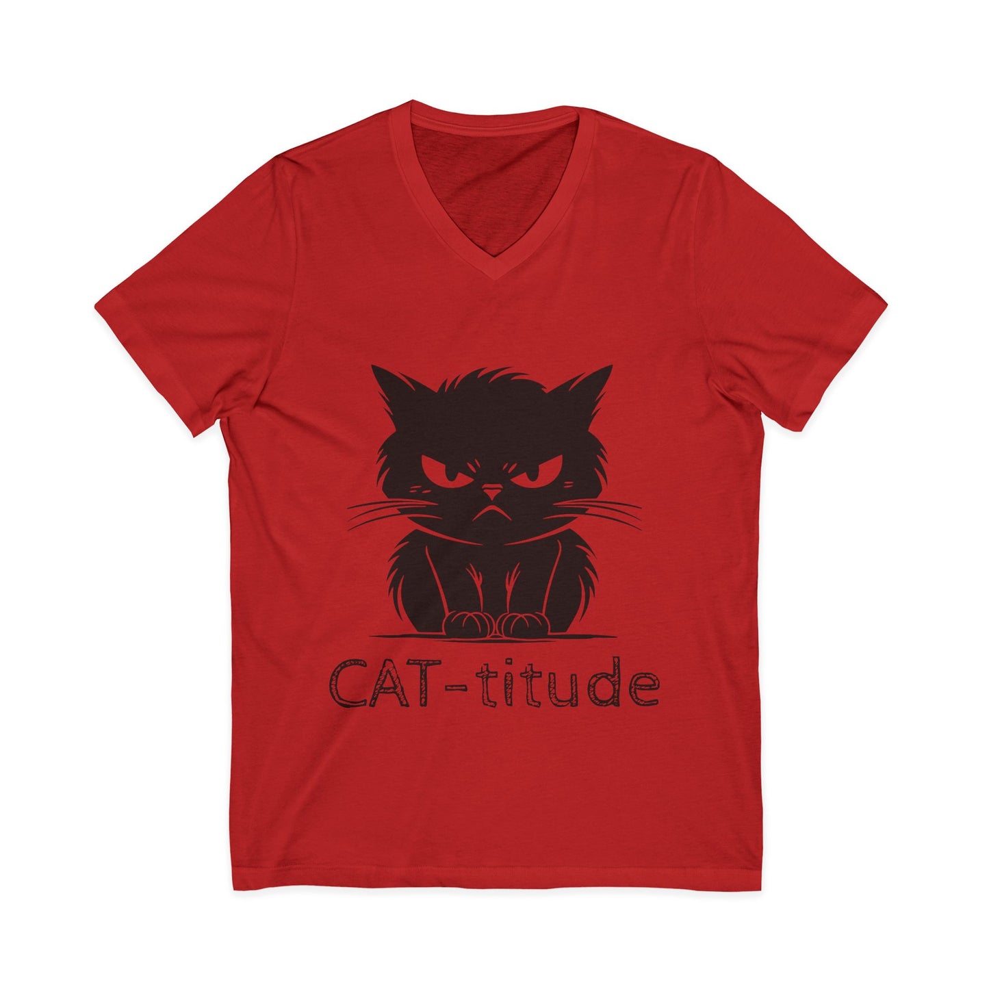 CAT-titude Unisex Short Sleeve V-Neck Tee
