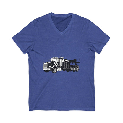 Heavy Tow Truck Unisex Short Sleeve V-Neck Tee