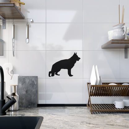 German Shepherd Silhouette Ceramic Photo Tile