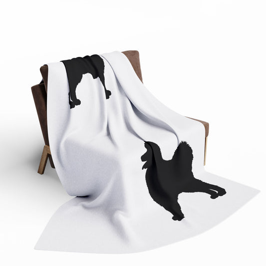 Samoyed Silhouette Arctic Fleece Blanket