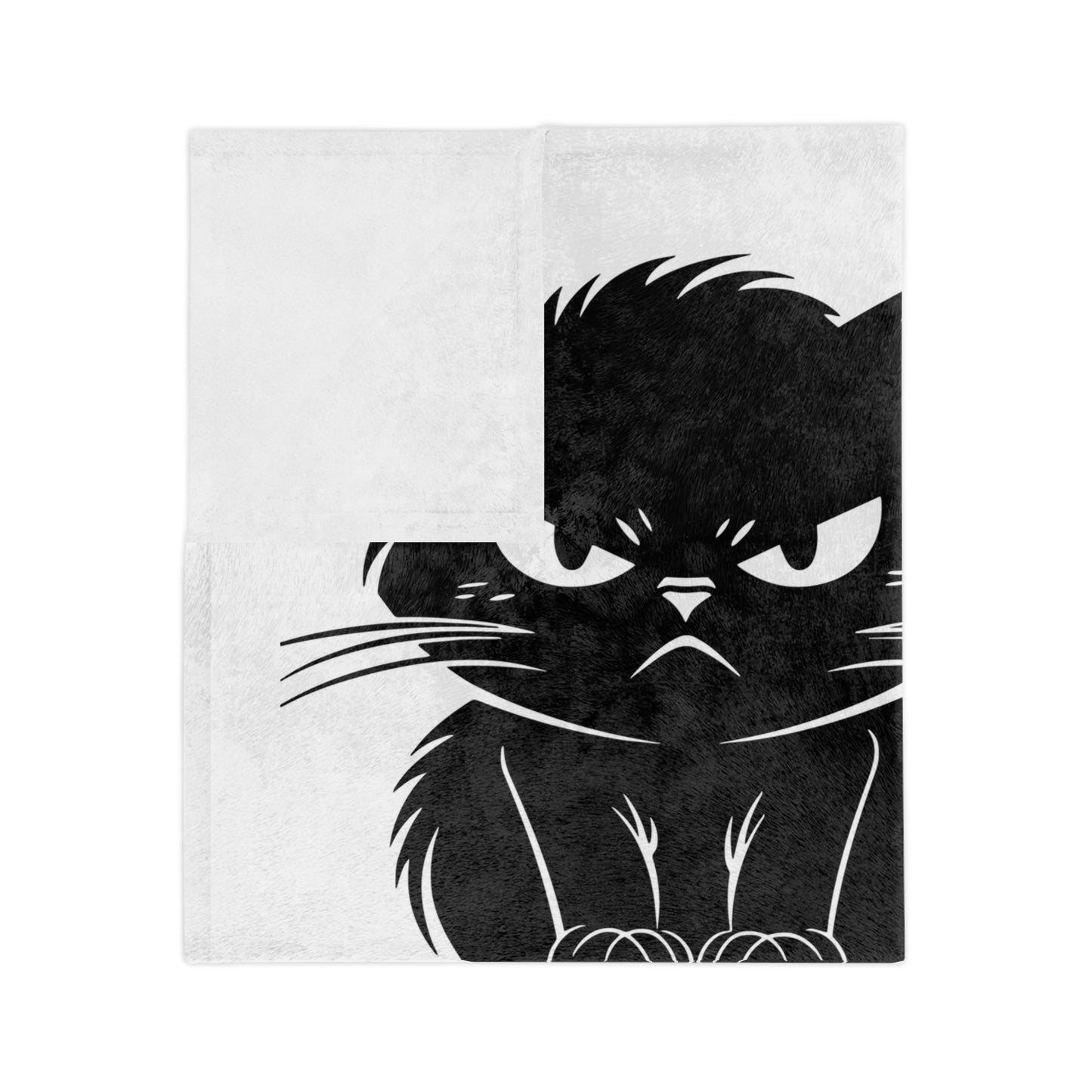 Angry Cat Velveteen Microfiber Blanket