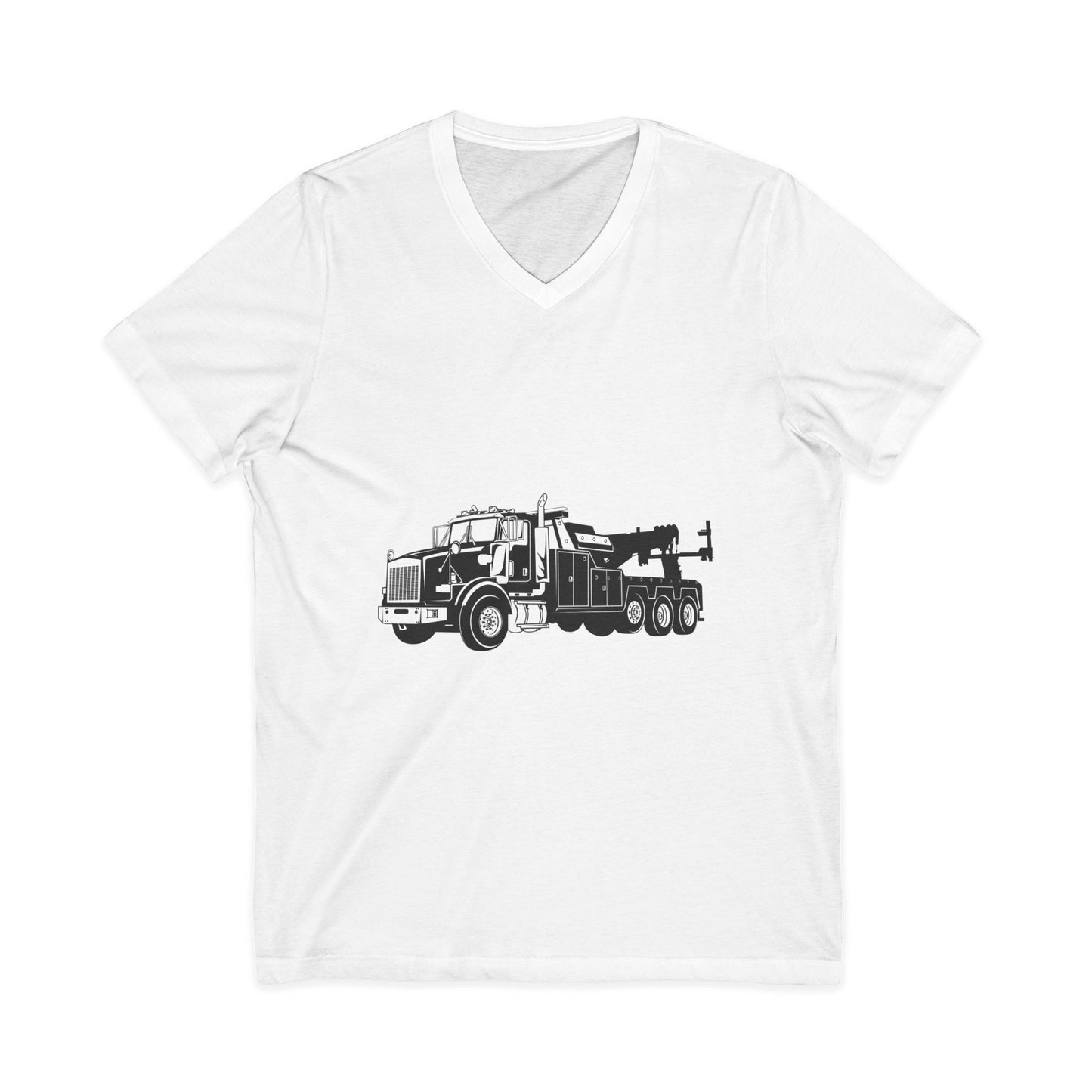Heavy Tow Truck Unisex Short Sleeve V-Neck Tee
