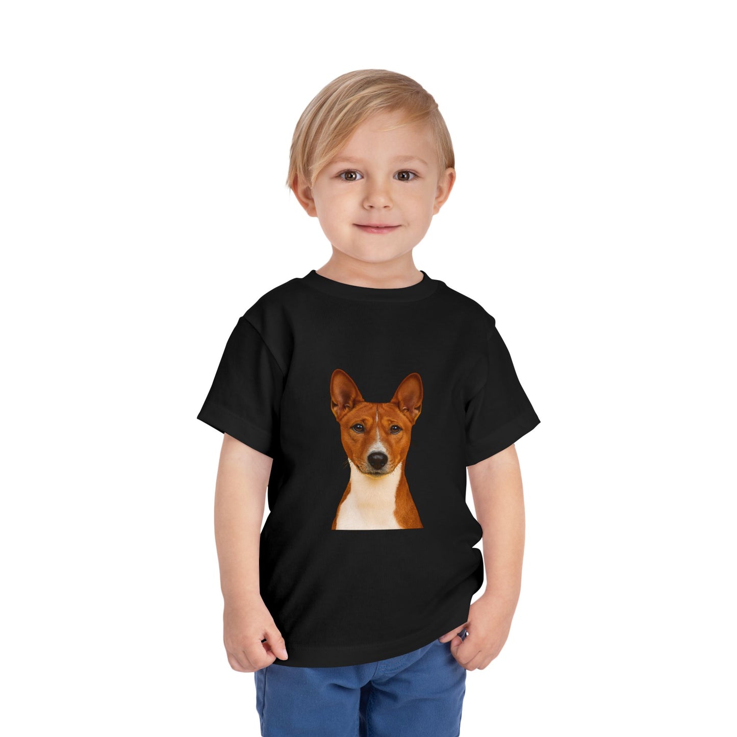 Basenji Head Toddler Unisex Short Sleeve Crewneck Tee