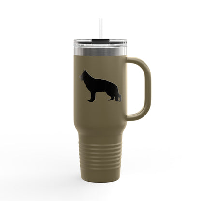 German Shepherd Silhouette Insulated Travel Mug