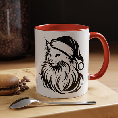 Santa Paws Cat 2-Tone Coffee Mug