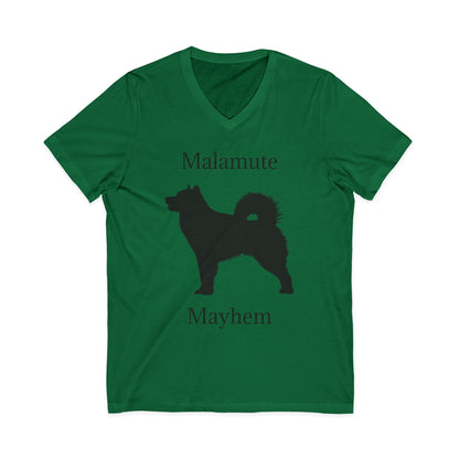 Malamute Mayhem Unisex Short Sleeve V-Neck Tee