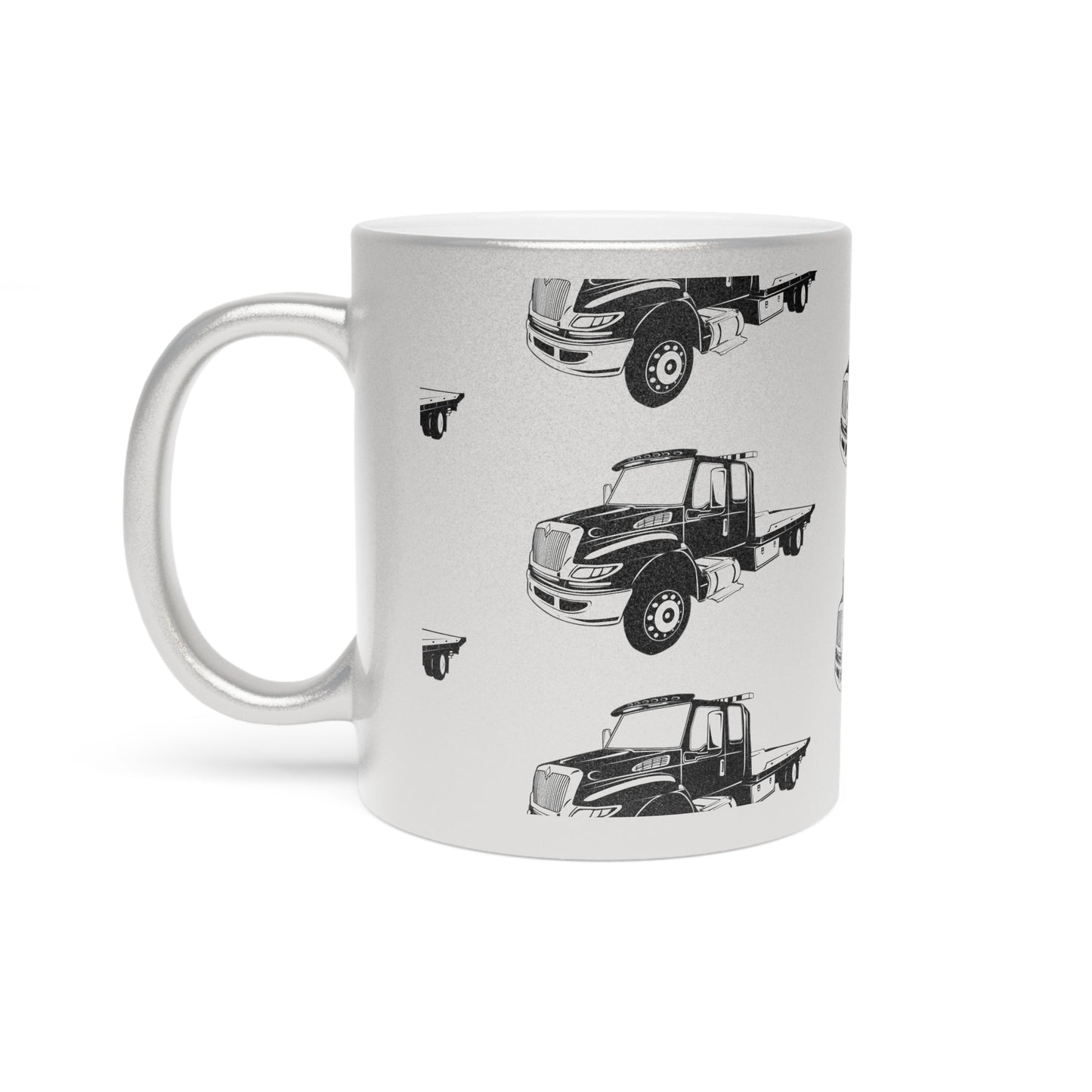 Flatbed Tow Truck Metallic Coffee Mug
