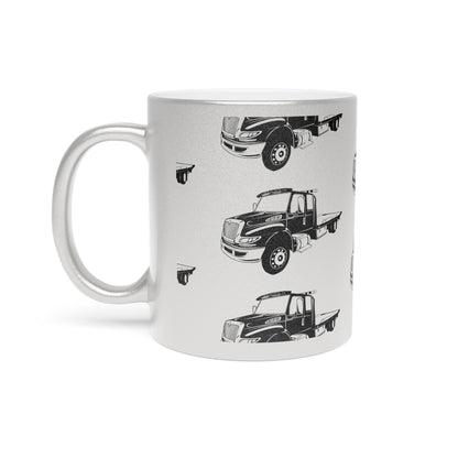 Flatbed Tow Truck Metallic Coffee Mug
