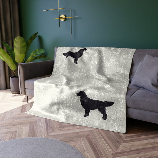 Golden Silhouette Crushed Velvet Blanket