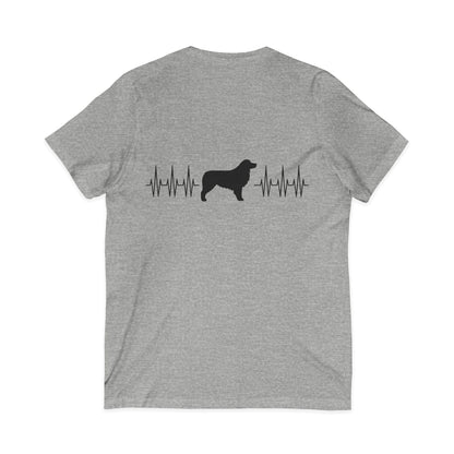My Heart Beats For Aussies Unisex Short Sleeve V-Neck Tee