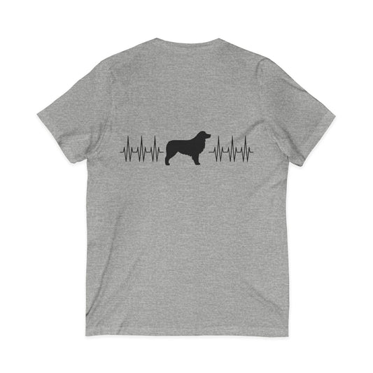 My Heart Beats For Aussies Unisex Short Sleeve V-Neck Tee