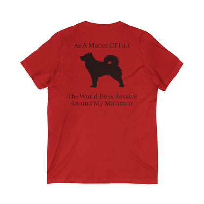 Matter Of Fact Malamute Unisex Short Sleeve V-Neck Tee