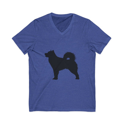 Malamute Silhouette Unisex Short Sleeve V-Neck Tee