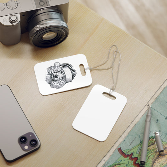 Santa Paws Poodle Luggage Tag