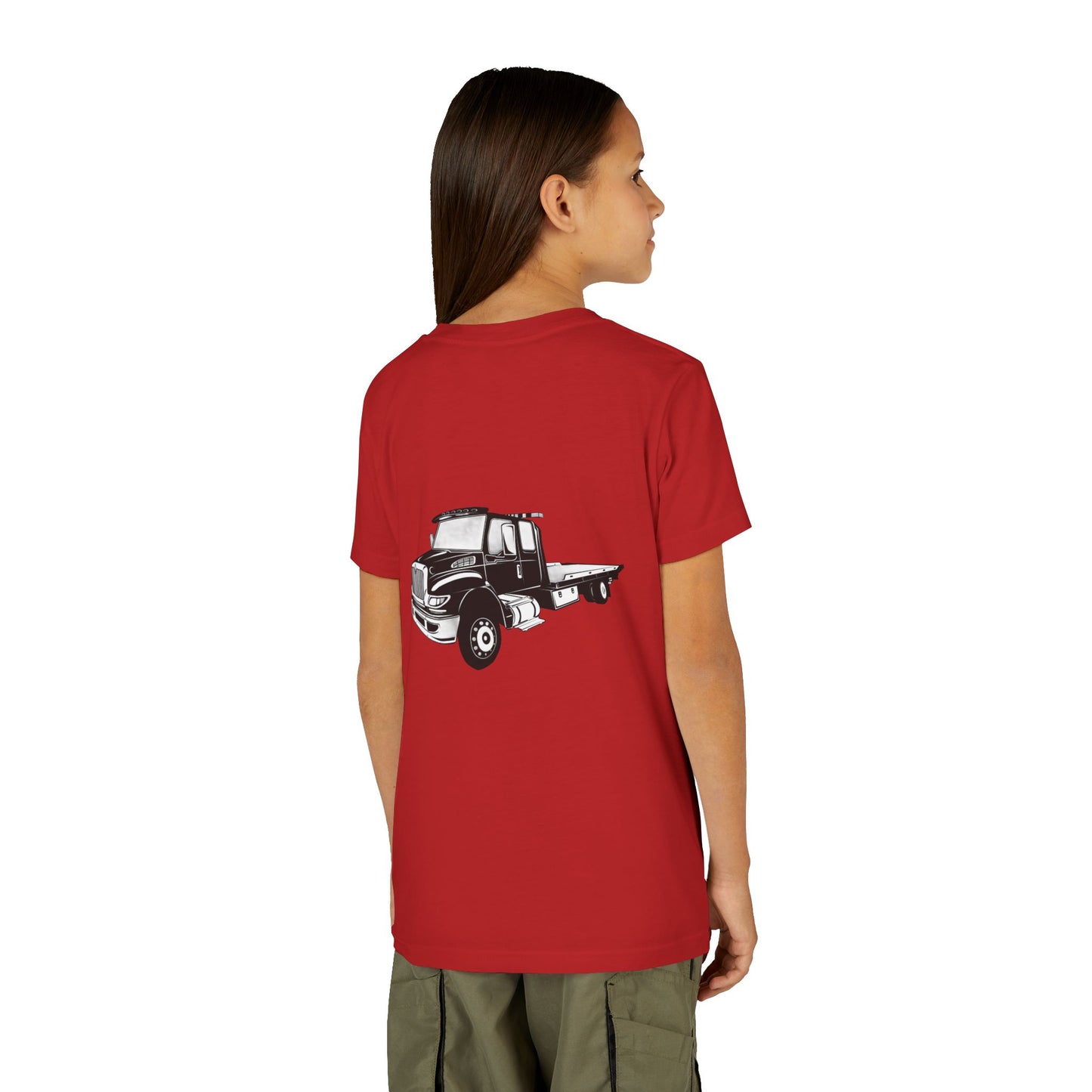 Flatbed Tow Truck Youth Unisex Short Sleeve Crewneck Tee