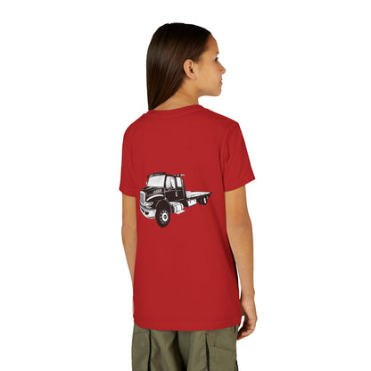 Flatbed Tow Truck Youth Unisex Short Sleeve Crewneck Tee
