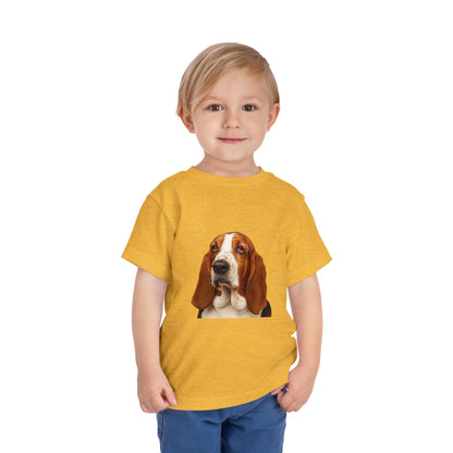 Basset Head Toddler Unisex Short Sleeve Crewneck Tee