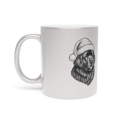 Santa Paws Newfie Metallic Coffee Mug