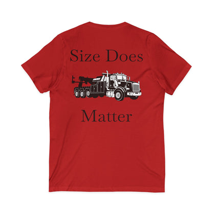 Size Does Matter Unisex Short Sleeve V-Neck Tee