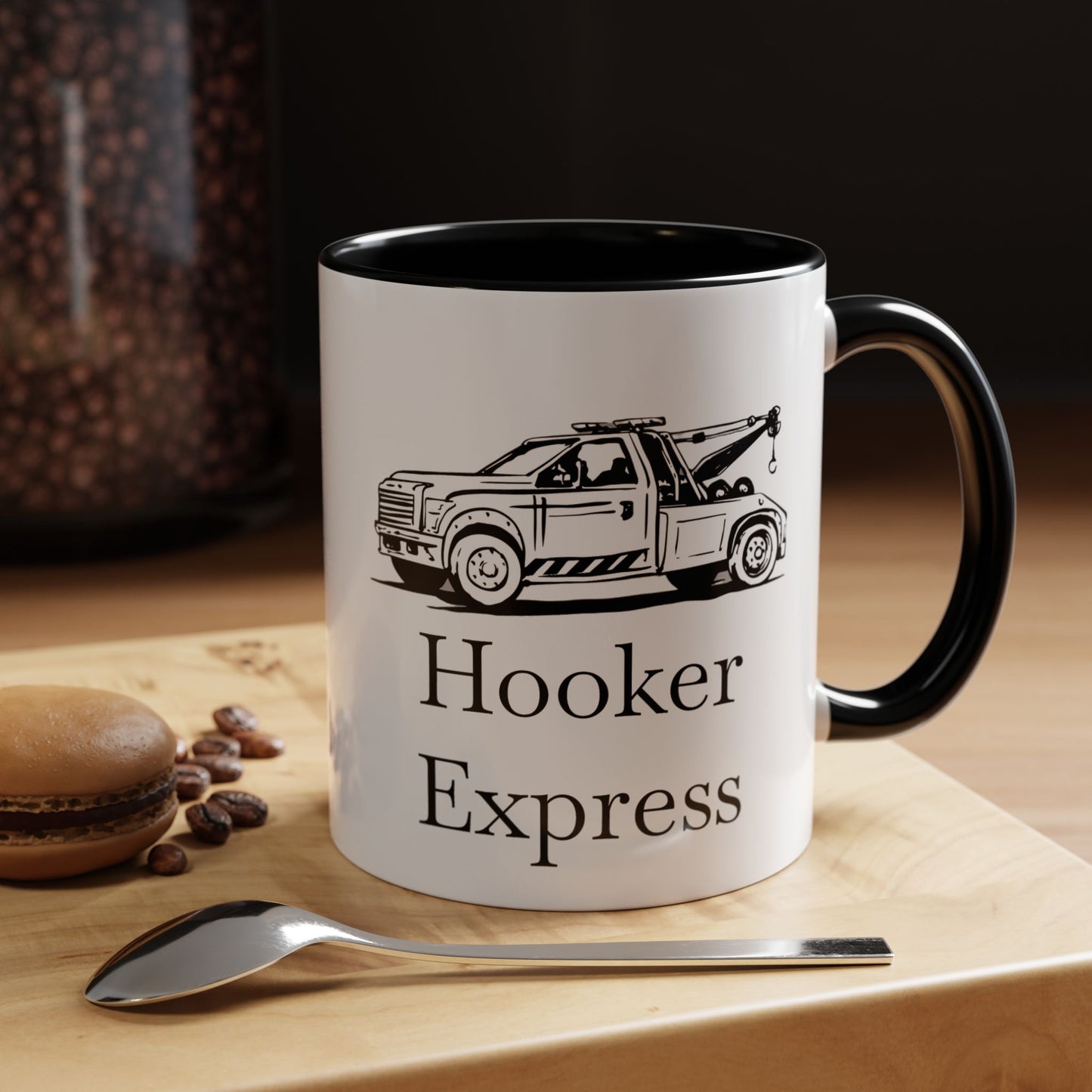 H**ker Express Wheel Lift Tow Truck 2-Tone Coffee Mug