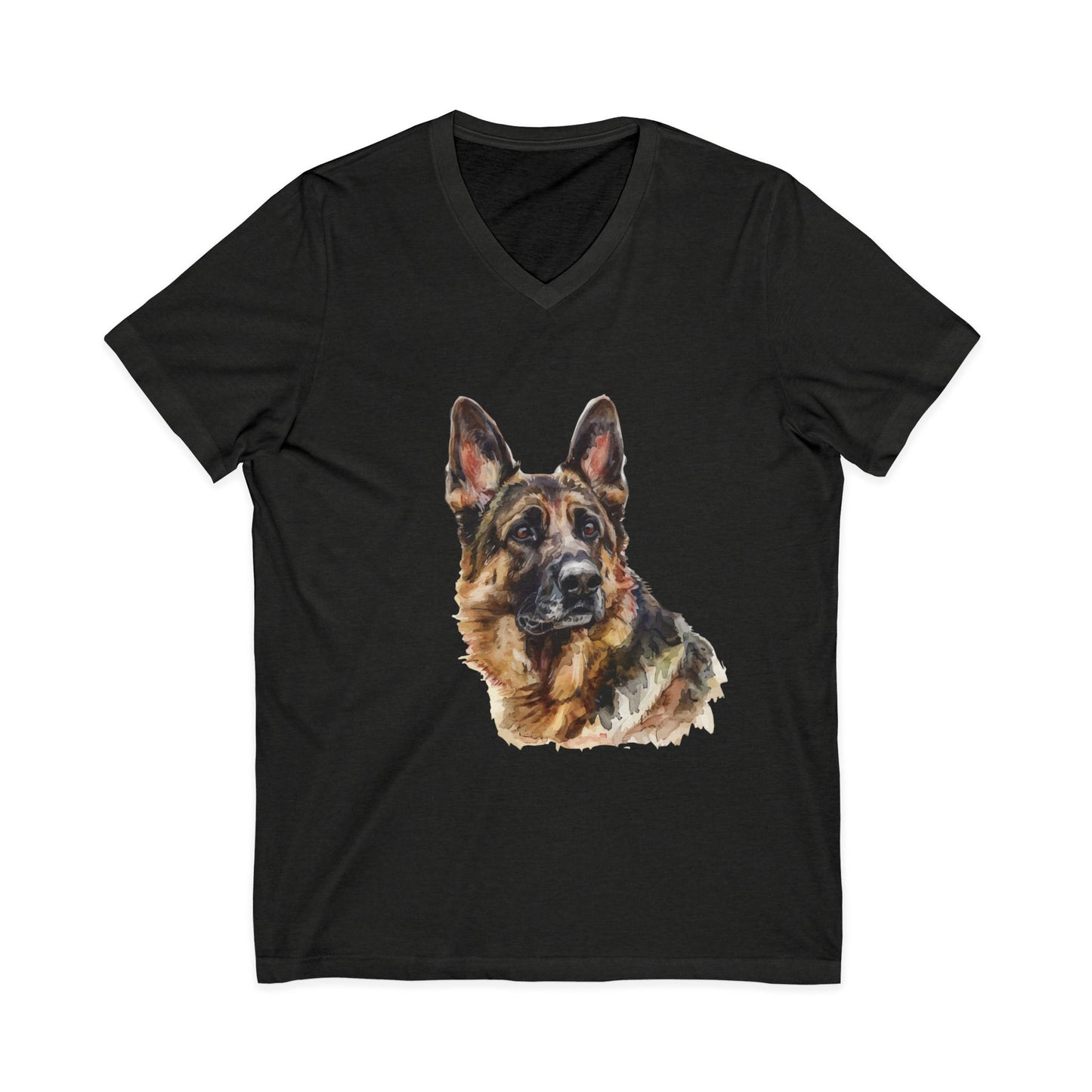 German Shepherd Head Unisex Short Sleeve V-Neck Tee