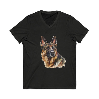 German Shepherd Head Unisex Short Sleeve V-Neck Tee