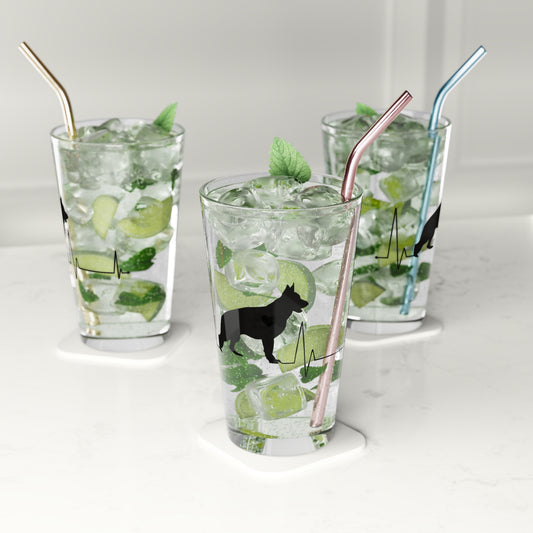 My Heart Beats For German Shepherds Drinking Glass