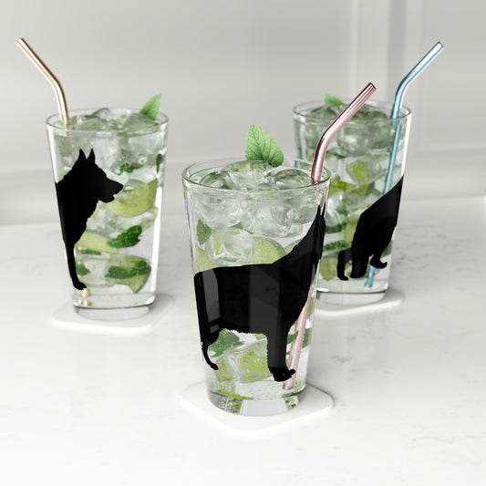 German Shepherd Silhouette Drinking Glass