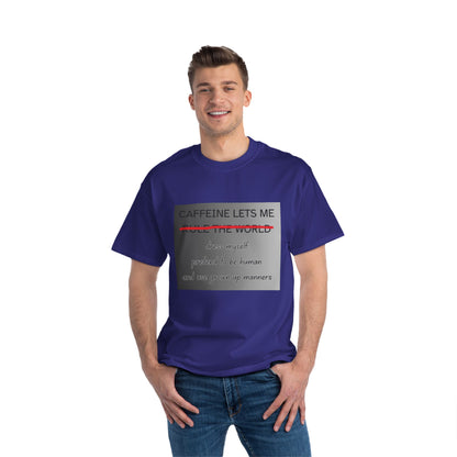 Caffeine Lets Me Men's Short-Sleeve Crewneck Tee