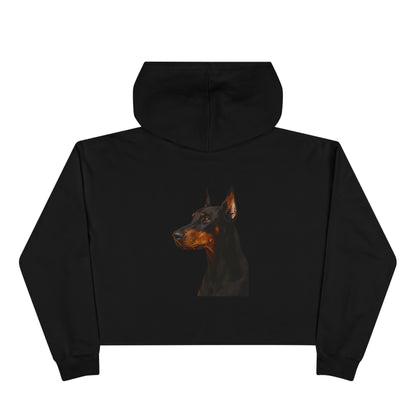 Doberman Head Women's Crop Hoodie
