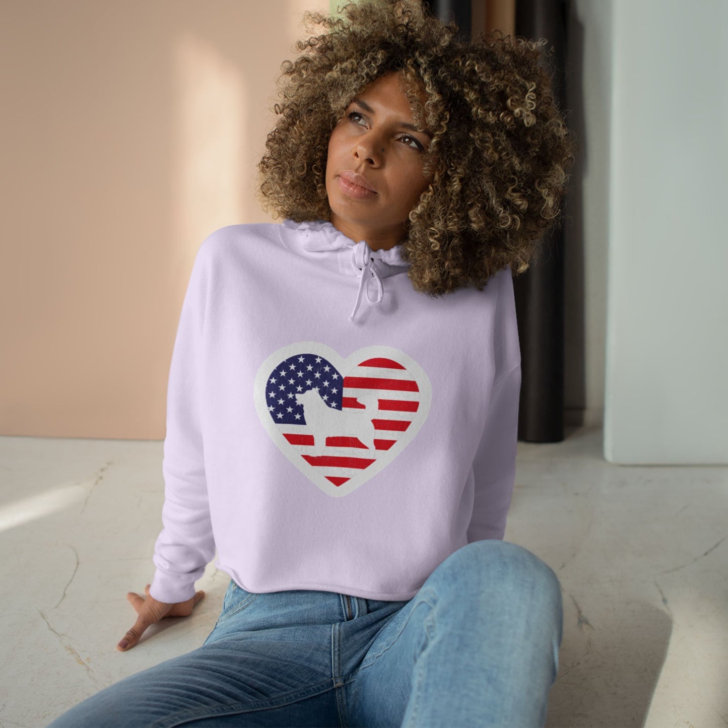 Malamute Flag Women's Crop Hoodie