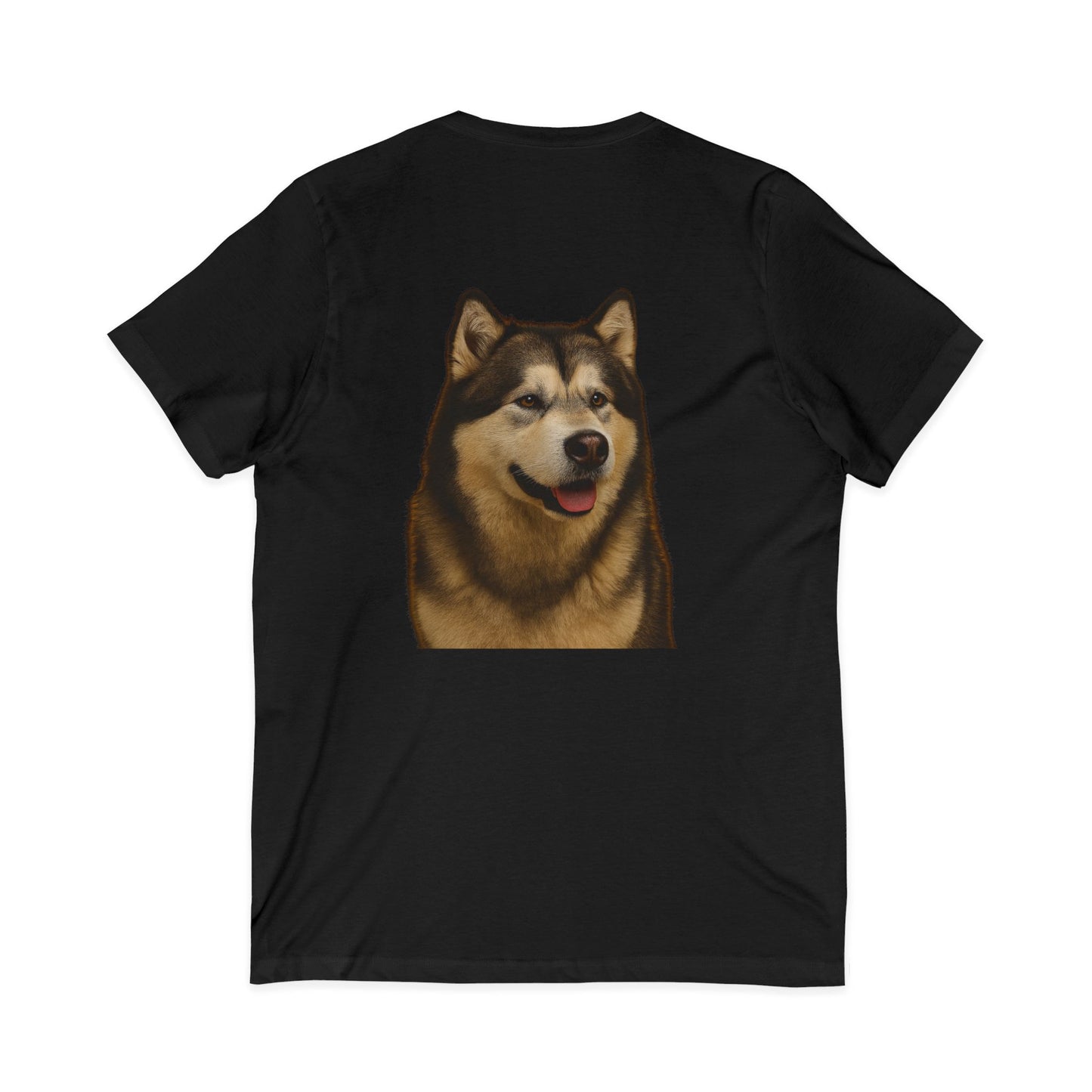 Malamute Head Unisex Short Sleeve V-Neck Tee