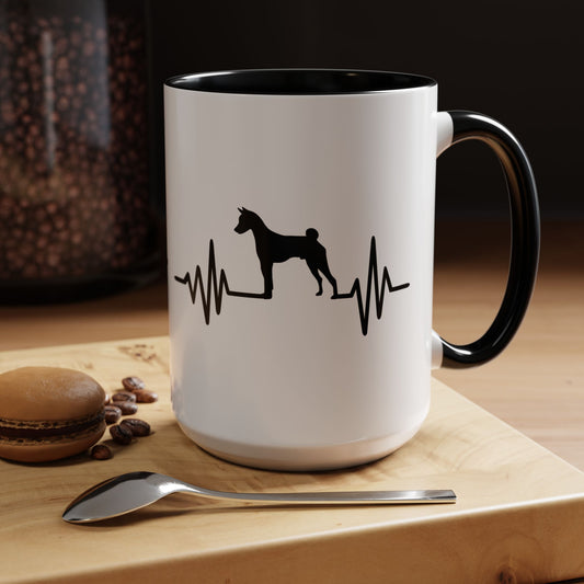My Heart Beats For Basenjis 2-Tone Coffee Mug