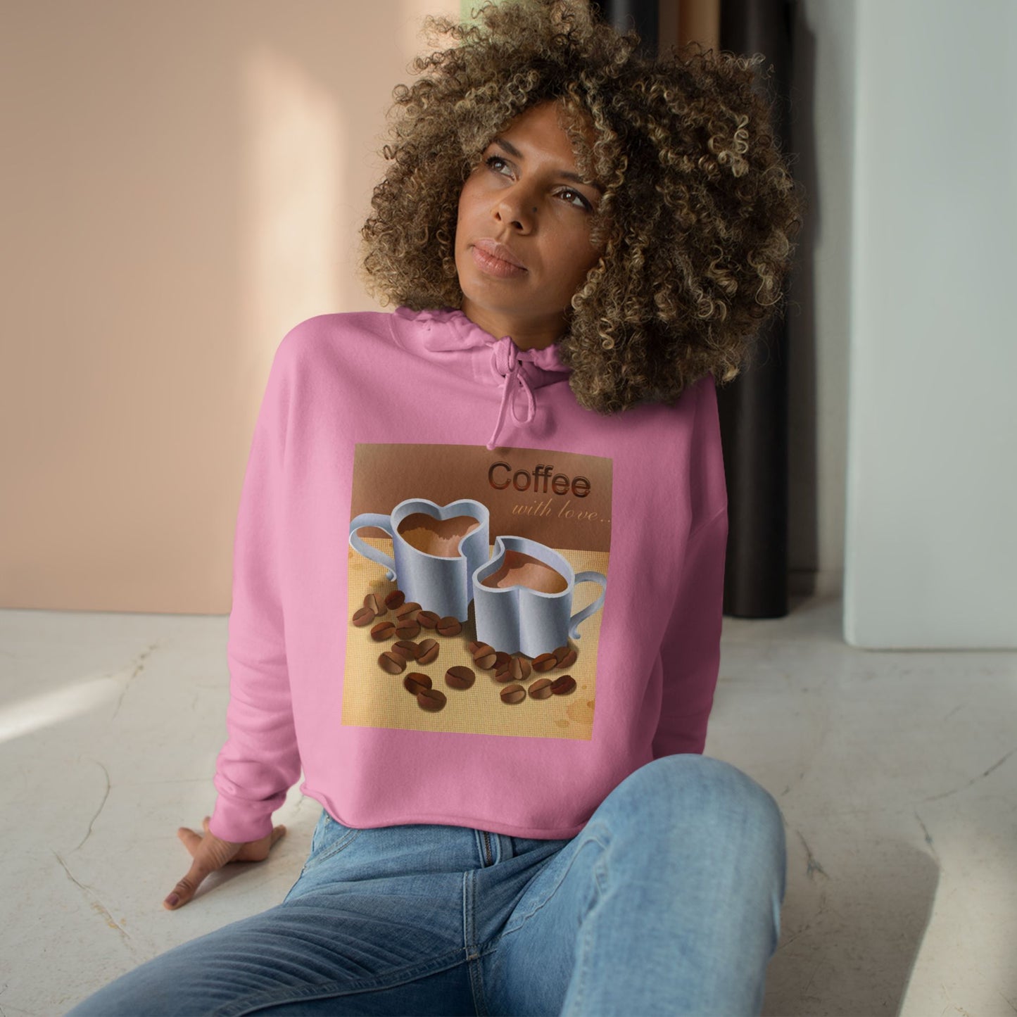 Coffee With Love Women's Crop Hoodie