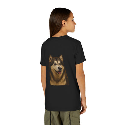 Malamute Head Youth Unisex Short Sleeve Crewneck Tee