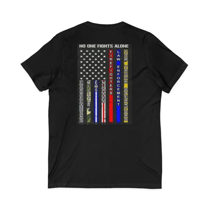 No One Fights Alone Unisex Short Sleeve V-Neck Tee