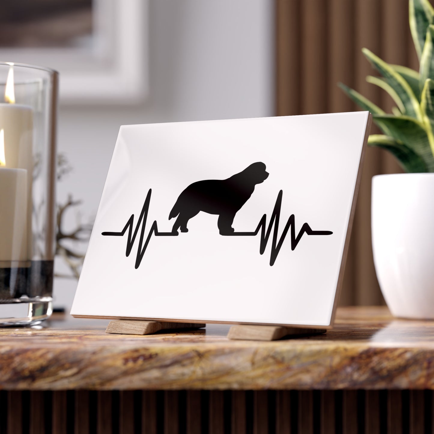 My Heart Beats For Newfies Ceramic Photo Tile